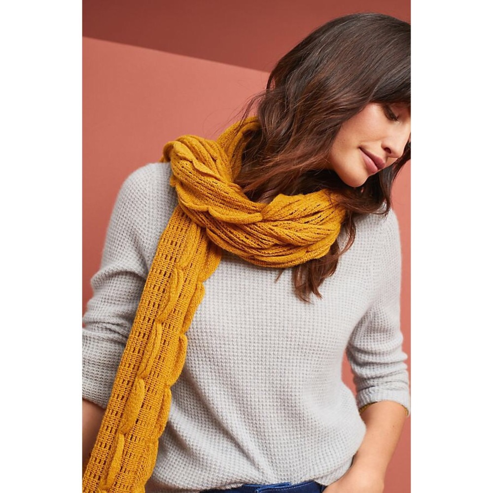 Anthropologie ivory Open Weave Scarf